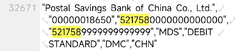 更新：据万事达官方BIN表，邮储万事网联普卡卡组织等级也已降级为普卡